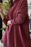 Charli Honeycomb Oversized Turtle Knit Burgundy